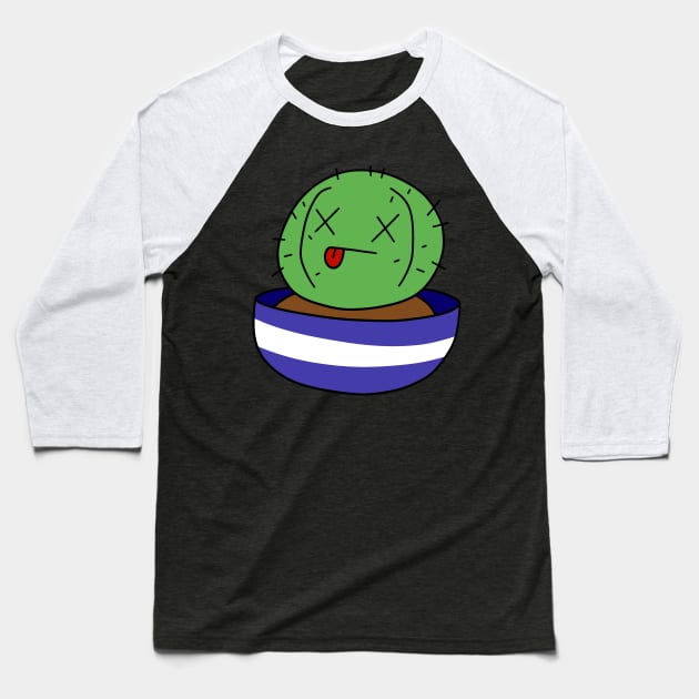 Dead Cactus Face Baseball T-Shirt by saradaboru